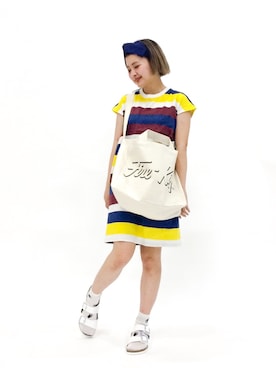 「SQUOVAL（スクオーバル）のアイテム（シューズ）」を使った、ななこさん（レディース・156cm）の春コーディネート