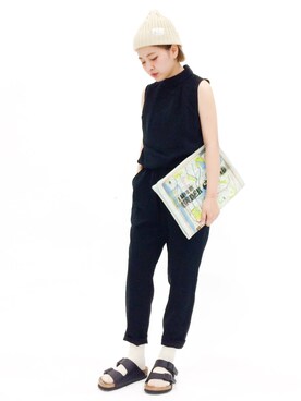 「A part by（アパートバイ）のアイテム（オールインワン・サロペット）」を使った、ななこさん（レディース・156cm）の夏コーディネート