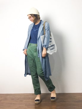 「Another Edition（アナザーエディション）のアイテム（その他アウター）」を使った、ななこさん（レディース・156cm）の夏コーディネート