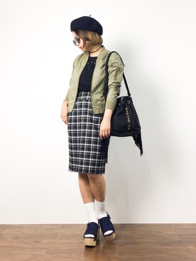「Another Edition（アナザーエディション）のアイテム（シューズ）」を使った、ななこさん（レディース・156cm）の夏コーディネート