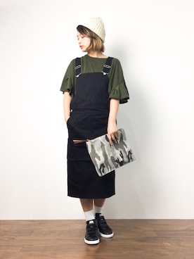 「UNITED ARROWS（ユナイテッドアローズ）のアイテム（オールインワン・サロペット）」を使った、ななこさん（レディース・156cm）の夏コーディネート