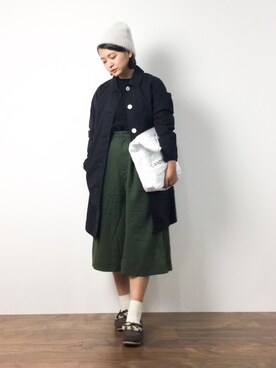 「アンゴラ」｜「アイテム（モカシン/デッキシューズ）」を使った、ななこさん（レディース・156cm）の夏コーディネート