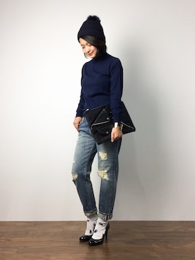 「JUSGLITTY（ジャスグリッティー）のアイテム（帽子）」を使った、ななこさん（レディース・156cm）の夏コーディネート