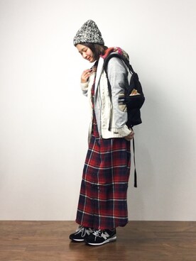 「Desigual（デシグアル）のアイテム（パーカー）」を使った、ななこさん（レディース・156cm）の秋コーディネート
