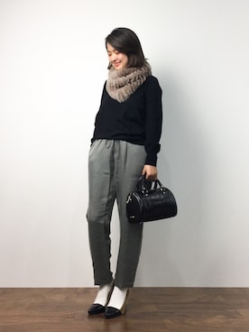 「Another Edition（アナザーエディション）のアイテム（シューズ）」を使った、ななこさん（レディース・156cm）の秋コーディネート