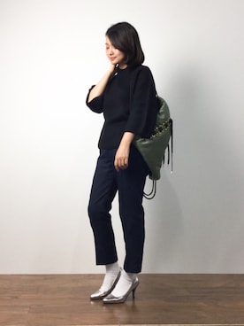 「Another Edition（アナザーエディション）のアイテム（シューズ）」を使った、ななこさん（レディース・156cm）の秋コーディネート