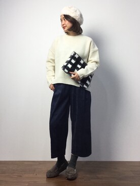 「g.v.g.v.」｜「アイテム（ハンチング/ベレー帽）」を使った、ななこさん（レディース・156cm）の秋コーディネート