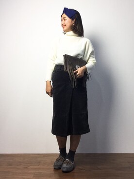 「NANO universe（ナノユニバース）のアイテム（その他シューズ）」を使った、ななこさん（レディース・156cm）の秋コーディネート