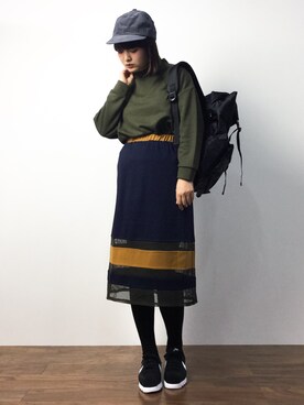 「Another Edition（アナザーエディション）のアイテム（シューズ）」を使った、ななこさん（レディース・156cm）の秋コーディネート
