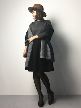 「ADPOSION（アドポーション）のアイテム（帽子）」を使った、ななこさん（レディース・156cm）の冬コーディネート