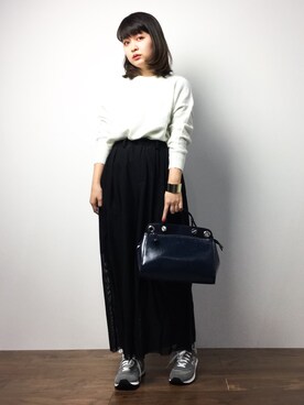 「ANOTHER BRANCH（アナザーブランチ）のアイテム（パンツ）」を使った、ななこさん（レディース・156cm）の冬コーディネート