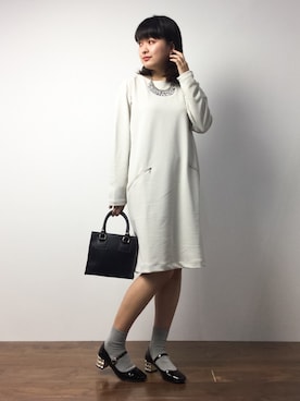 「DECEIVE..（ディセイブ）のアイテム」を使った、ななこさん（レディース・156cm）の冬コーディネート