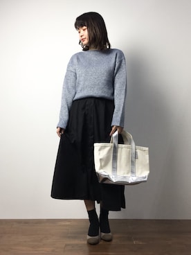 「PLAIN CLOTHING（プレーンクロージング）のアイテム（スカート）」を使った、ななこさん（レディース・156cm）の冬コーディネート