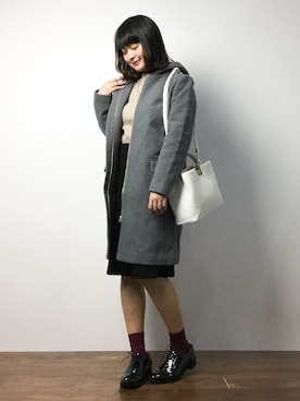 「amelier MAJESTIC LEGON（アメリエルマジェスティックレゴン）のアイテム（ジャケット/アウター）」を使った、ななこさん（レディース・156cm）の冬コーディネート