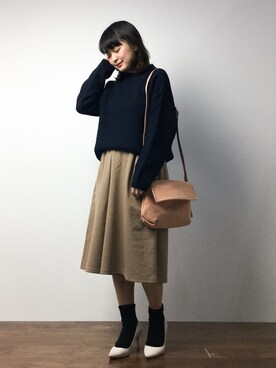 「Te chichi TERRASSE（テチチテラス）のアイテム（パンツ）」を使った、ななこさん（レディース・156cm）の冬コーディネート