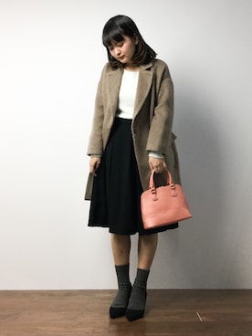 「Language（ランゲージ）のアイテム（トップス）」を使った、ななこさん（レディース・156cm）の冬コーディネート