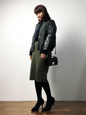 「SEVENDAYS=SUNDAY（セブンデイズサンデイ）のアイテム（ブルゾン）」を使った、ななこさん（レディース・156cm）の冬コーディネート