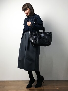 「EDWIN（エドウィン）のアイテム（ジャケット/アウター）」を使った、ななこさん（レディース・156cm）の冬コーディネート