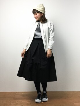 「HELIOPOLE（エリオポール）のアイテム（ジャケット/アウター）」を使った、ななこさん（レディース・156cm）の冬コーディネート