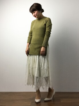 「LUCA/LADY LUCK LUCA（ルカ/レディラックルカ）のアイテム（スカート）」を使った、ななこさん（レディース・156cm）の冬コーディネート
