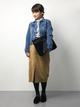 「PLAIN CLOTHING（プレーンクロージング）のアイテム（ローファー）」を使った、ななこさん（レディース・156cm）の冬コーディネート