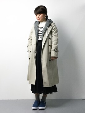 「Mila Owen（ミラオーウェン）のアイテム（その他アウター）」を使った、ななこさん（レディース・156cm）の冬コーディネート