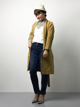 「LOWY（ロヴィ）のアイテム」を使った、ななこさん（レディース・156cm）の冬コーディネート