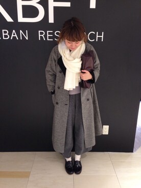 「MidiUmi（ミディウミ）のアイテム（その他アウター）」を使った、はるかさん（レディース・158cm）の冬コーディネート