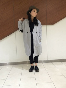 「LBC（エルビーシー）のアイテム（チェスターコート）」を使った、tomoさん（レディース・148cm）の秋コーディネート