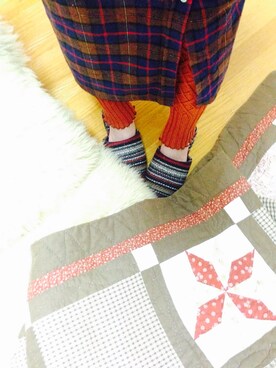 「アイテム（タイツ/ストッキング、オレンジ系）」を使った、tsunaさん（レディース・158cm）の冬コーディネート