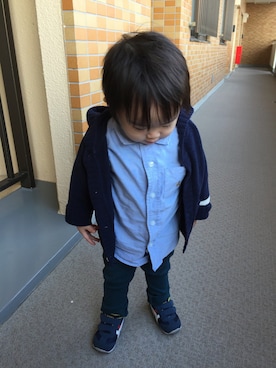 「babygap」｜「アイテム（その他アウター）」を使った、かぼちゃプリンさん（キッズ・80cm）の冬コーディネート