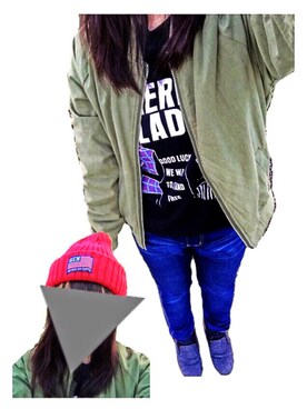 「ARROW（アロー）のアイテム（ブルゾン）」を使った、みきてぃるさん（レディース・152cm）の秋コーディネート