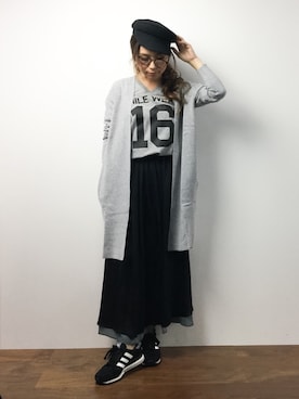 「M.deux（エムドゥ）のアイテム（カーディガン/ボレロ）」を使った、..HK..さん（レディース・159cm）の春コーディネート