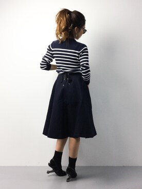 「liflattie ships（リフラティ シップス）のアイテム（ニット/セーター）」を使った、..HK..さん（レディース・159cm）の春コーディネート