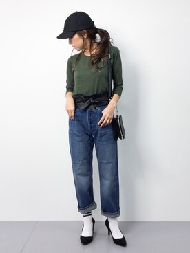 「JOURNAL STANDARD（ジャーナルスタンダード）の14oz CONE DENIM 5ポケットパンツ#（デニムパンツ）」を使った、..HK..さん（レディース・159cm）の秋コーディネート