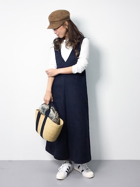「SLOBE IENA（スローブイエナ）のアイテム（つなぎ/オールインワン）」を使った、..HK..さん（レディース・159cm）の秋コーディネート
