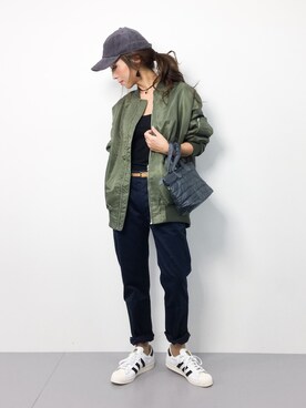 「HELIOPOLE（エリオポール）のアイテム（チノパンツ）」を使った、..HK..さん（レディース・159cm）の冬コーディネート