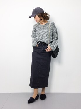 「ファーサンダル」｜「アイテム（パンプス）」を使った、..HK..さん（レディース・159cm）の秋コーディネート