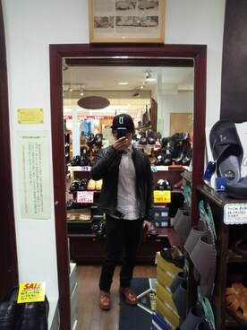 「BLUE WORK（ブルーワーク）のアイテム（ジャケット/アウター）」を使った、脳みそ筋肉さん（メンズ・170cm）の秋コーディネート