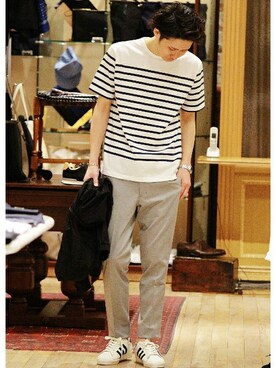 「半袖」｜「アイテム（ブルゾン）」を使った、417 officialさん（メンズ・173cm）の春コーディネート