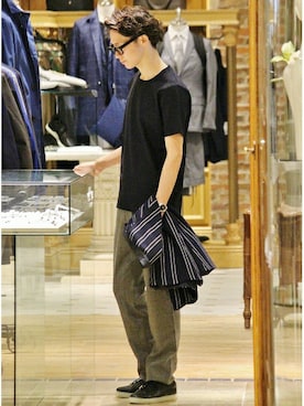 「ストライプジャケット」｜417 officialさん（メンズ・173cm）の春コーディネート