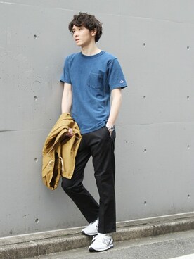 「417 EDIFICE（フォーワンセブンエディフィス）のアイテム（チノパンツ）」を使った、417 officialさん（メンズ・173cm）の春コーディネート