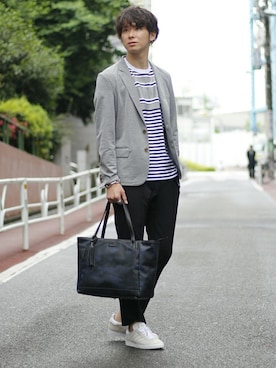 「Ringhio（リンギオ）のアイテム」を使った、417 officialさん（メンズ・173cm）の春コーディネート