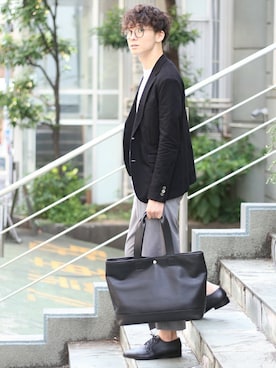 「417 EDIFICE（フォーワンセブンエディフィス）のアイテム（バッグ）」を使った、417 officialさん（メンズ・173cm）の夏コーディネート