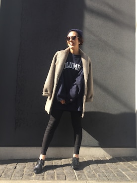 「TODAYFUL（トゥデイフル）のアイテム（チェスターコート）」を使った、SAAYA KOUZAWAさん（レディース・165cm）の冬コーディネート
