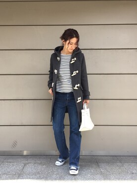 「TODAYFUL（トゥデイフル）のアイテム（ダッフルコート）」を使った、SAAYA KOUZAWAさん（レディース・165cm）の冬コーディネート