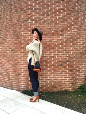 「TODAYFUL（トゥデイフル）のアイテム（帽子）」を使った、SAAYA KOUZAWAさん（レディース・165cm）の冬コーディネート