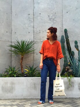 「H&M（エイチ・アンド・エム）のアイテム（サンダル）」を使った、SAAYA KOUZAWAさん（レディース・165cm）の夏コーディネート