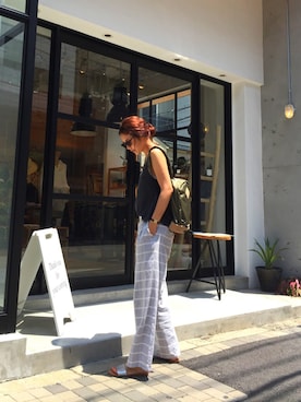 「H&M（エイチ・アンド・エム）のアイテム（サンダル）」を使った、SAAYA KOUZAWAさん（レディース・165cm）の夏コーディネート