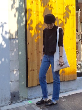 「TODAYFUL（トゥデイフル）のVintageトートバッグ（トートバッグ）」を使った、SAAYA KOUZAWAさん（レディース・165cm）の秋コーディネート